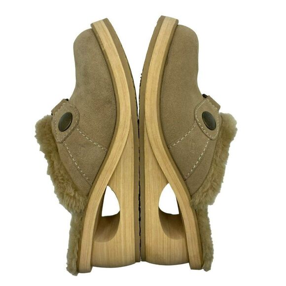 Skechers Cali Faux Fur Lined Mule Clogs Comfort Shoes Tan Size 8 - Picture 6 of 7